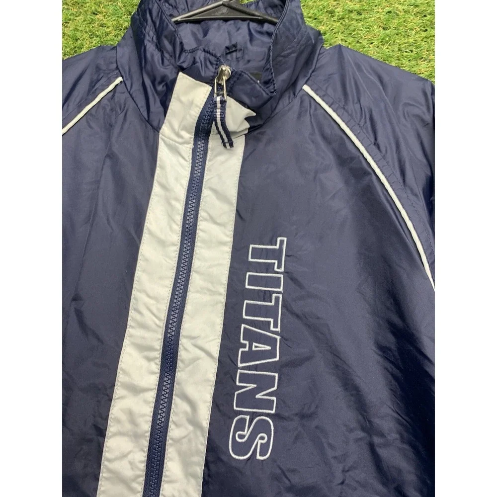 Vintage Tennessee Titans Windbreaker Jacket Mens Medium Nylon Full Zip Up 90s
